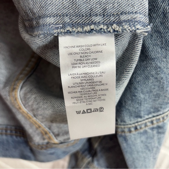 Free People We The Free Rumors Denim Jacket NWT Light Indigo Large - Picture 7 of 7